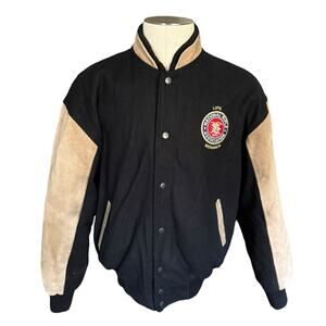Burks Bay NRA Life Member Wool & Suede Letterman Jacket Medium